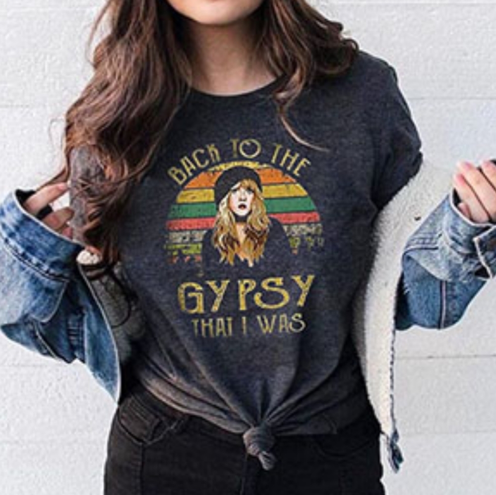 SALE!New Stevie Nicks "Back to the Gypsy That I Was" Graphic T-Shirt Top - Picture 7 of 12